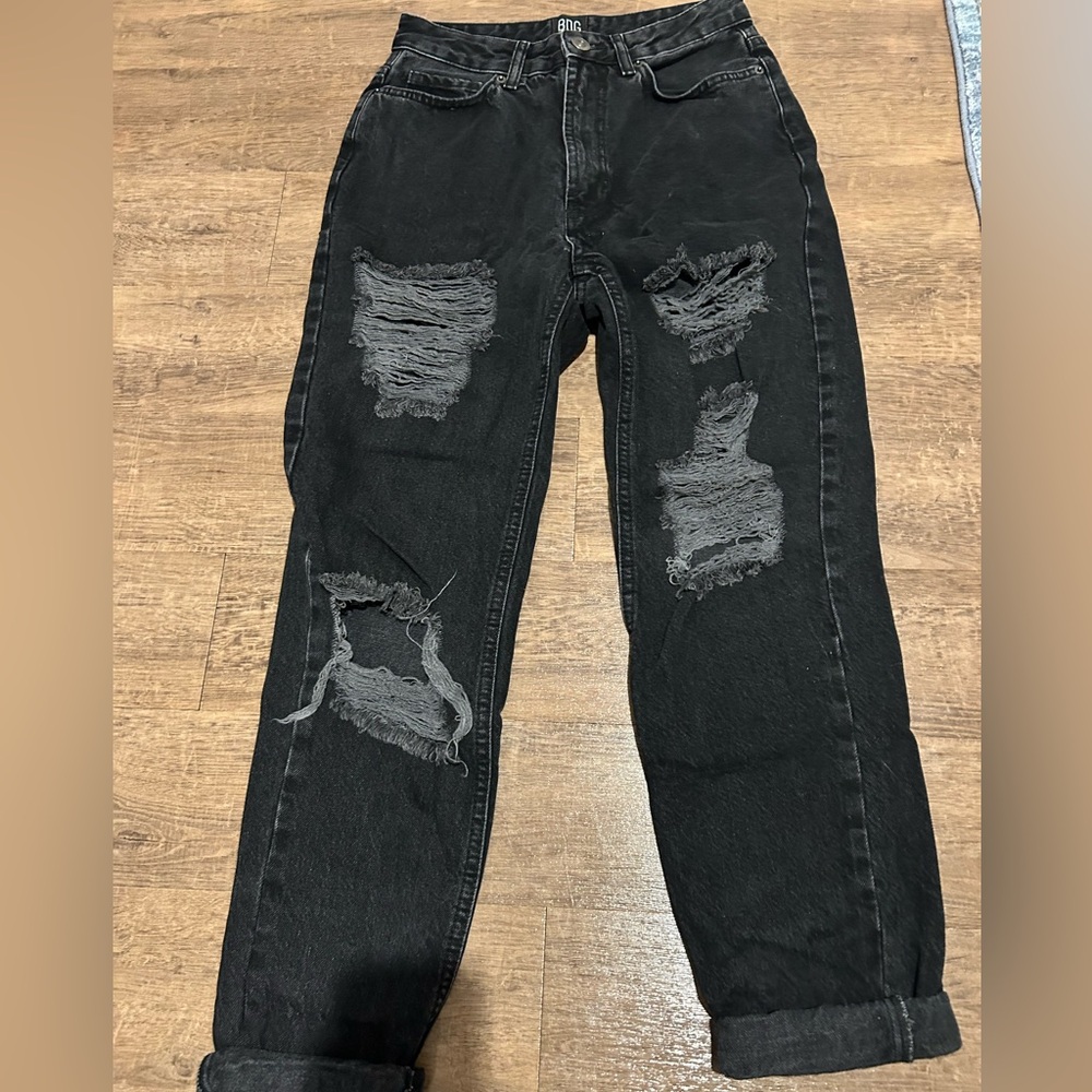 BDG Black Distressed Relaxed Jeans